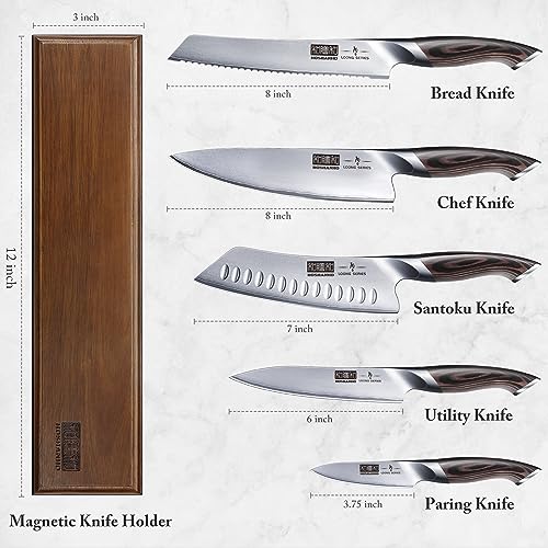 HOSHANHO Set Couteaux de Chef Professionnels en Acier Inoxydable Tranchants 6 Pièces pour Cuisine Familiale et Cuisine P