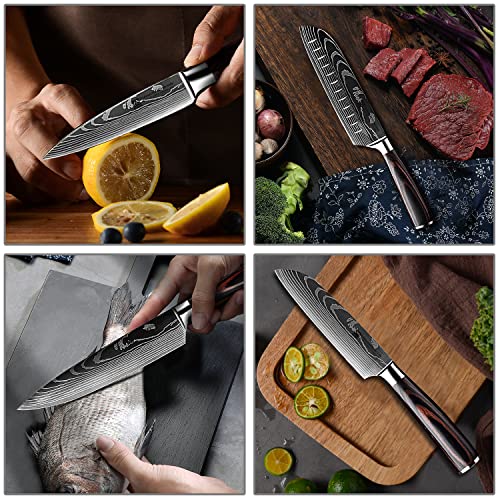 Coupez avec élégance - Sets de couteaux professionnels en acier inoxydable avec manche pakkawood | Idéal pour chefs et a